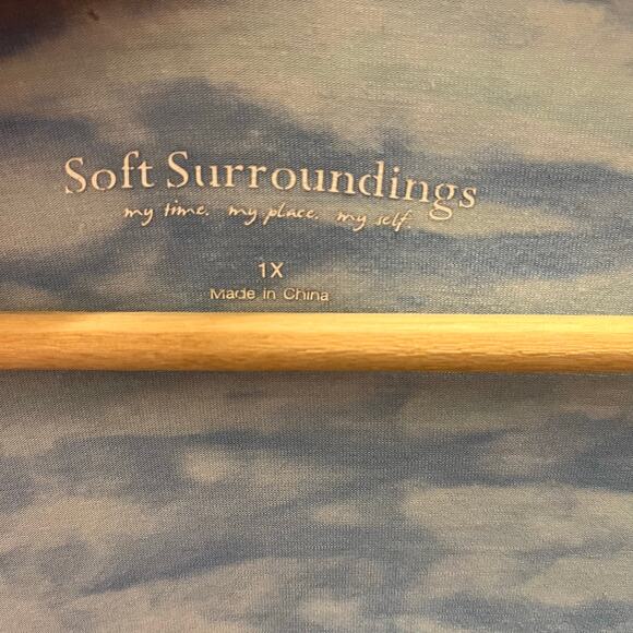 Soft Surroundings Waterfall Cardigan 1X | Ombre Blue Draped Open Front High Low - Picture 5 of 7